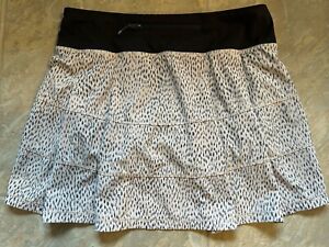Lululemon Pace Rival Skirt Skort Womens 4 Black / Cheetah Print