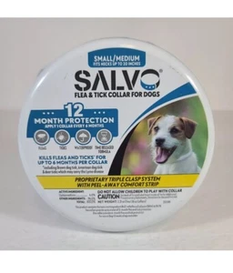 Salvo Flea & Tick Collar For Small/Medium Dog Neck Up To 20" 12 Month Protection - Picture 1 of 3