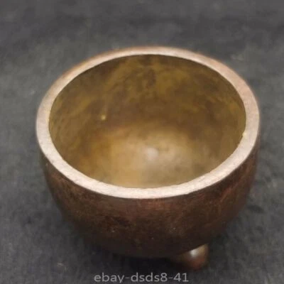 Antigua estatua de incienso quemador de incienso dragón de tres patas de cobre púrpura chino Foto 1 de 4