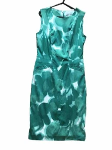 Fenn Wright Manson Dress Green/white Floral Pencil Sleeveless Lined 10 Ex/Cond - Picture 1 of 11