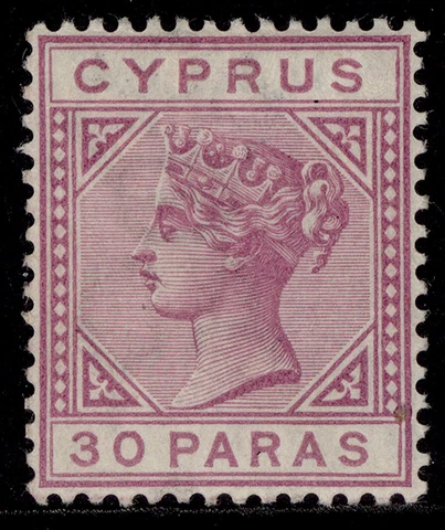 CYPRUS QV SG32, 30pa mauve, M MINT. Cat £12 Cover