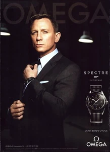 OMEGA Seamaster James Bond 007 -SPECTRE- ¡Anuncio impreso original 2015!! - Imagen 1 de 1