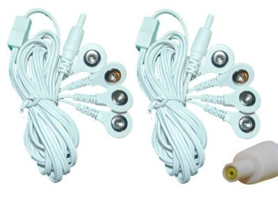 TENS LEAD WIRES WITH STUD CONNECTIONS & FEMALE TENS PLUG CONNECTION PAIR - Image 1 of 3
