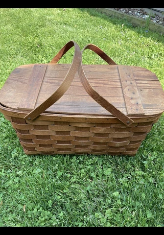 Vintage 1940/1950’s Wov-N-Wood by Jerywil Picnic Basket Cover