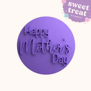 Happy Mothers Day v1 - Embosser Stamp Fondant Cupcake Icing Cookie - Picture 1 of 1