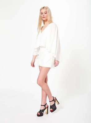 NUEVO CON ETIQUETAS MISS SELFRIDGE Mono Blanco Crema Capa Talla 2 Foto 1 de 4