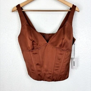 NWT JASON WU Sleeveless Satin Corset Top - Medium - Picture 1 of 7