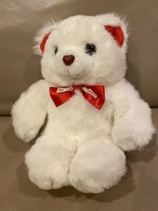 ❤️ VINTAGE CUDDLE WIT 10” BEAR PLUSH TEDDY VALENTINE’S BOW Hearts PLUSH - Picture 1 of 7