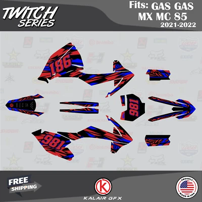 Kit Gráficos para GASGAS MC85 MC 85 2021 2022 2023 Serie Twitch - Azul Foto 1 de 4
