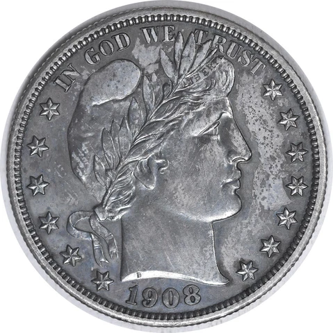1908 Barber Silver Half Dollar AU Slider Uncertified #201 Cover