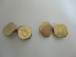 Vintage Goldtone Cufflinks Letter "O" Makers Mark J.A.D & Co Brass? - Bild 1 von 4