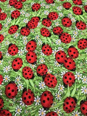 Fat Quarter Ladybird Insect Bug Timeless Treasures 100% Cotton Fabric For Masks