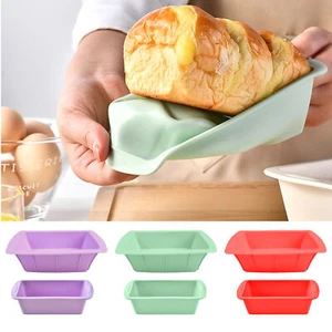 Silicone Loaf Pan Non Stick Bread Baking Mould Toast Mold Bakeware Kitchen Lot - Picture 1 of 18