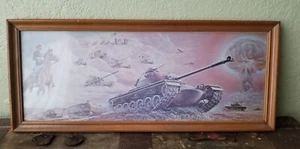 Vintage United States 7th Cavalry 1940's Print Framed - Bild 1 von 10