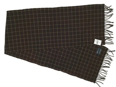 ¡NUEVA Bufanda Polo Ralph Lauren!  Marrón con flecos de ventana tostados lana Escocia Foto 1 de 2