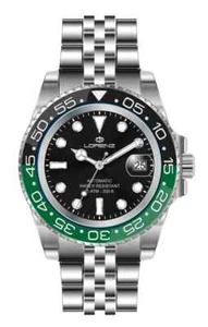 Orologio Uomo Automatico LORENZ Acciaio Fondo Nero con Datario LZ28196EE - Foto 1 di 7