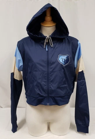 Brand New Women's Fanatics NBA Memphis Grizzlies Crop Wind Breaker Jacket Cover