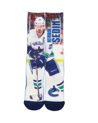 NHL Vancouver Canucks Henrik Sedin #33 FBF Originales Grandes LG CALCETINES NUEVOS CON ETIQUETAS Foto 1 de 2