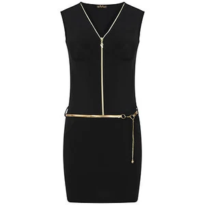 Nuevas mujeres damas Shiny Disco Dance Party sexy Mini Dress Belted BodyconTop 30in - Imagen 1 de 3