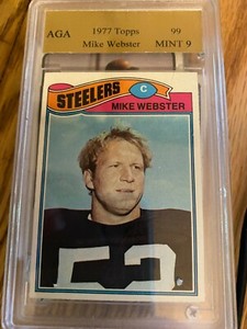 1977 Topps Football Mike Webster Rookie card #99 Pittsburgh Steelers Mint 9