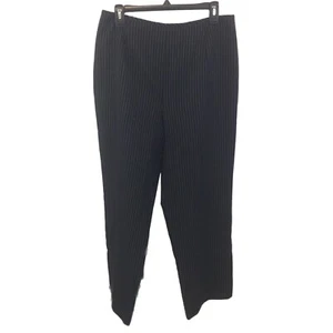 Kellwood Womens Size 13/14 Black Pinstripe Straight Leg Dress Pants Style 203734 - Picture 1 of 7