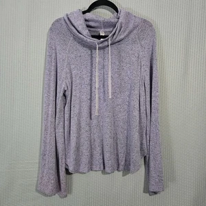 Gillian & O'Malley Damen lila Langarm Wasserfallausschnitt Hoodie Größe L lässig - Bild 1 von 6