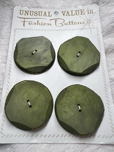 De Colección Botones Grandes Verde Oliva Valores Inusuales En Moda Conjunto De 4 Apx 1.5 pulgadas Artesanía - Imagen 1 de 3