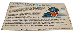Hasbro Cops N' Crooks Longarm Crime File Card ONLY Vintage 1988 Game Piece READ - Picture 1 of 5