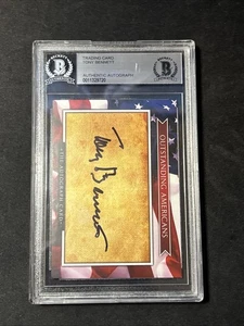 CARTOLINA AMERICANA ECCEZIONALE FIRMATA TONY BENNETT AUTOGRAFO CERTIFICATO BECKETT - Foto 1 di 6