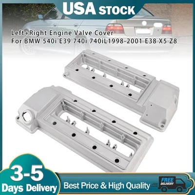 Left+Right Engine Valve Cover For BMW 540i E39 740i 740iL1998-2001 E38 X5 Z8 - Image 1 of 4