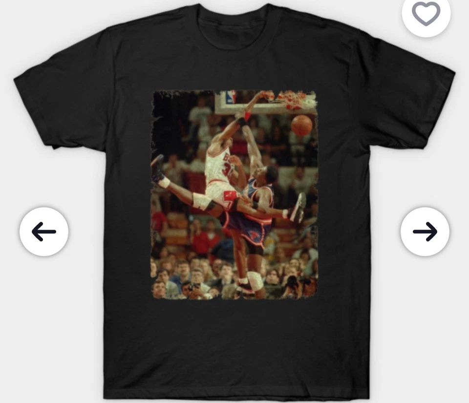 Camiseta Scottie Pippen NBA Dunk On Patrick Ewing Para Hombre 3XL CHICAGO NUEVA YORK NUEVA Foto 1 de 2