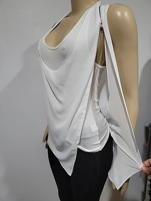 Bailey 44 Rare White Size S Women's Overlay Tank Tunic Blouse #C - Image 1 of 4