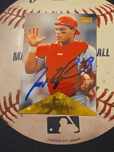 1996 Pinnacle Ivan Rodriguez Autographed Signed Baseball Card - Picture 1 of 2