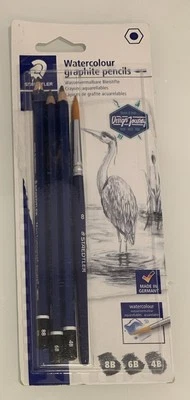 Watercolour Graphite Pencils Pack Of 4 Staedtler  - Image 1 of 2