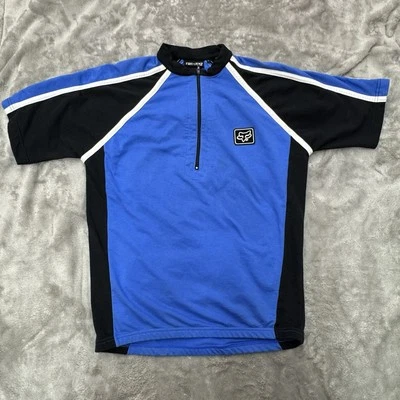 Camisa Fox Racing Para Hombre Grande Azul 1/4 Cremallera Ciclismo Bicicleta Rendimiento Bolsillo Trasero Foto 1 de 4
