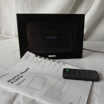 Sony DPF-D70 Black Digital 7” Photo Frame Fully Working Lead Remote Instructions - Image 1 of 4