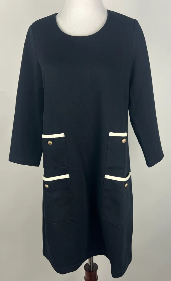 *全新带标签* TUCKERNUCK 3/4sl 'Francoise Mod 迷你连衣裙' - S,黑色白色 — 第 1/4 张图片