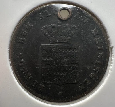 1854 GERMANY 1/4 KREUZER COPPER COIN SAXE-MEININGEN SAXONY GERMAN STATES - Image 1 of 2