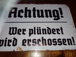 Retro Blechschild WEHRMACHT WW2 30 x 20 cm Metallschild Vintage Nostalgie Tannen - Bild 1 von 1