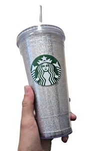 Starbucks Silver Glitter Cold Cup 20oz Venti – Mermaid Logo Tumbler (NEW) - Picture 1 of 5