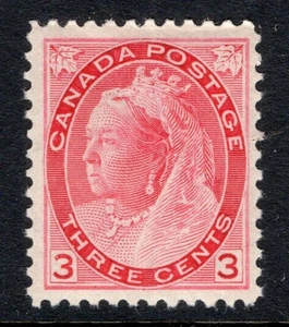 Canadá 1898 3¢ QV - OG MH - Bonitos márgenes - Sc# 78 SCV $250,00 (ref# 222665) - Imagen 1 de 3