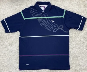 Rocawear Polo Uomo XL Blu Manica Corta a Righe - Foto 1 di 7
