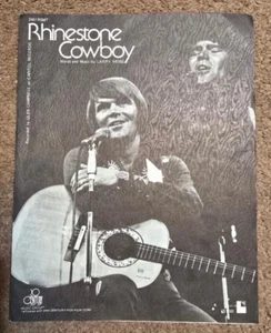 Glen Campbell Rhinestone Cowboy 3 pgs Sheet music Larry Weiss 20th C VG/VG+ D - Picture 1 of 1