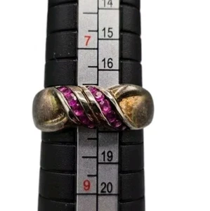 Anillo Vintage Estilo Art Deco Rubí Plata Esterlina Talla 8 Tailandia  - Imagen 1 de 6