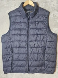G.H. Bass Men's Puffer Vest Size Large Midnight Blue Zipper Pockets Gorpcore - Picture 1 of 10