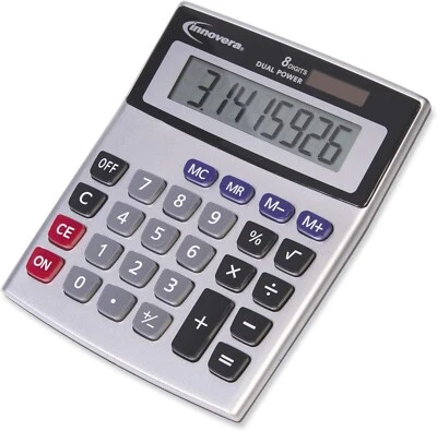 Desktop Calculator Innovera 15927, Dual Power solar/battery, 8-Digit - Image 1 of 4