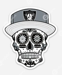 Las Vegas Raiders Sugar Skull STICKER - NFL former Oakland Raider Mexican Vinyl - Picture 1 of 1
