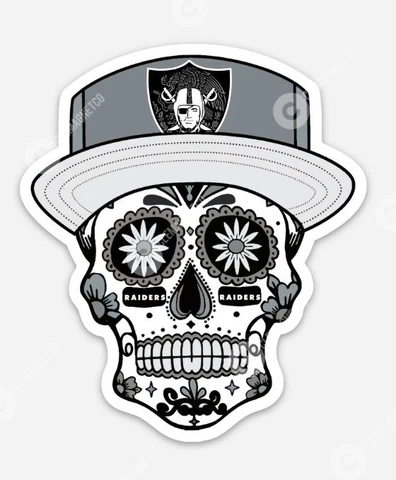 Las Vegas Raiders Sugar Skull MAGNET - NFL former Oakland Raiders Mexico Vinyl Cover
