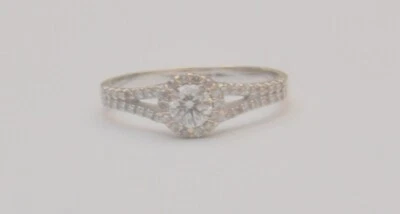 White gold diamond ring preowned 18k white gold solitaire diamond size 8 R7 - Image 1 of 4