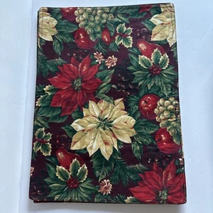 Placemats- Christmas, Holiday Themed, Poinsettias, Apples (4) - Picture 1 of 5